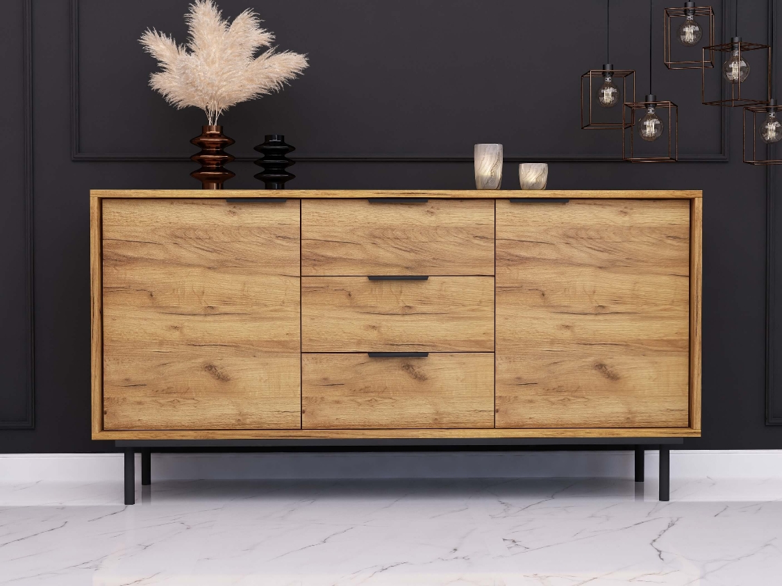 Chest of drawers Cala 154cm - Oak