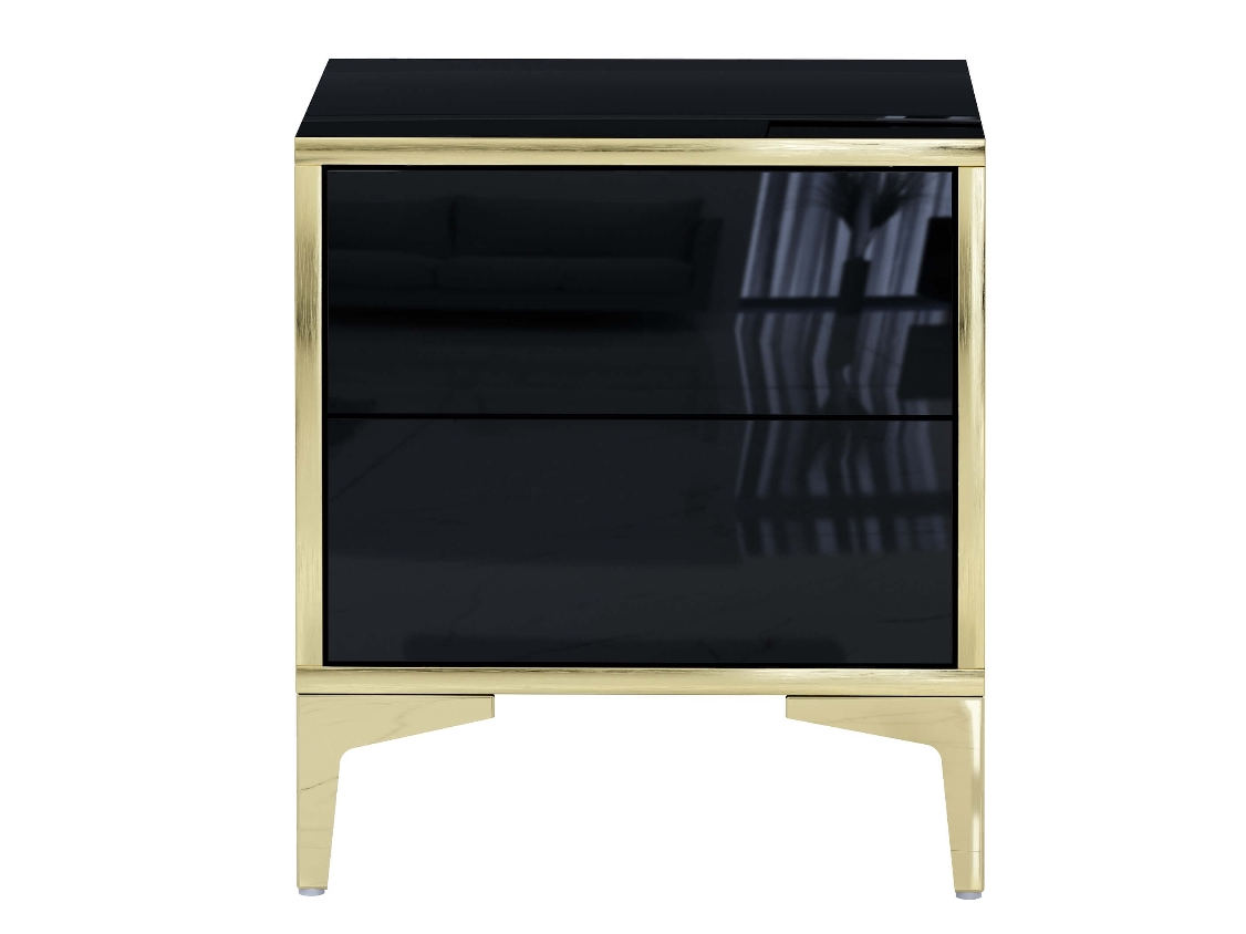 Bedside table Monako 45cm - Gold, Black