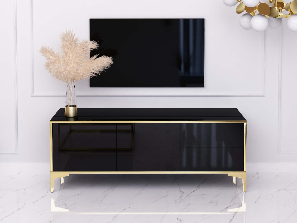 TV Cabinet Monako 136cm - Gold, Black